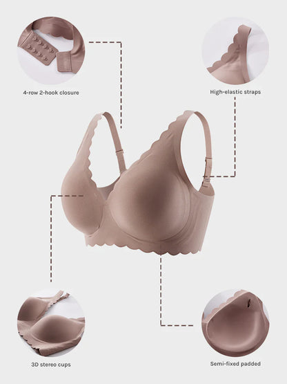 Wireless Bra Womens Scalloped Comfortable Wireless Bras