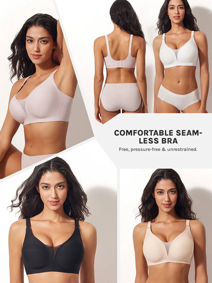 3/4 Cup Mesh Seamless Wireless Jelly Support Bra