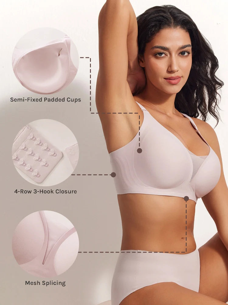 3/4 Cup Mesh Seamless Wireless Jelly Support Bra