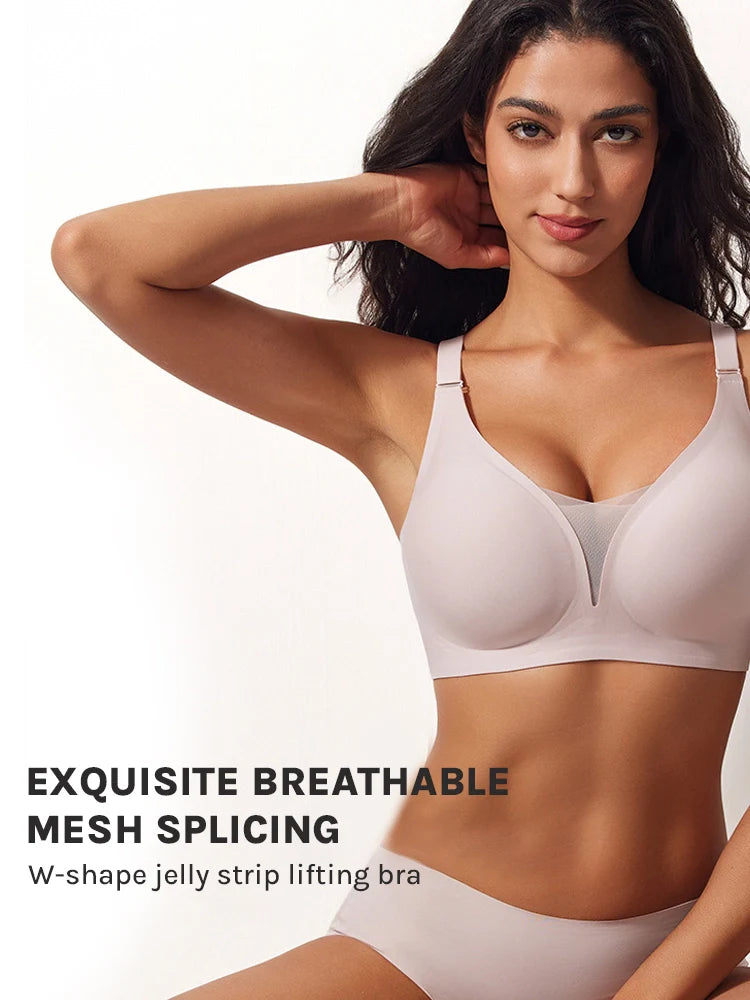 3/4 Cup Mesh Seamless Wireless Jelly Support Bra