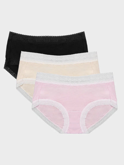 Women’s Cotton Lace Trim Panties 3-Pack