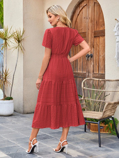 Women’s Casual Short Sleeve Maxi Dress with Pockets