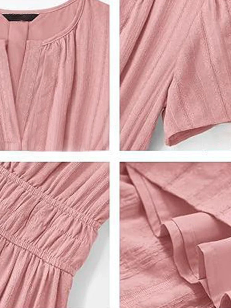 Women’s Casual Short Sleeve Maxi Dress with Pockets