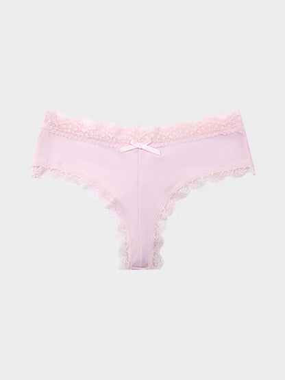 5-Pack Women’s Lace Thongs – Mid Waist Sexy Panties