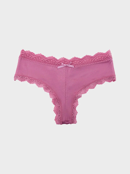 5-Pack Women’s Lace Thongs – Mid Waist Sexy Panties