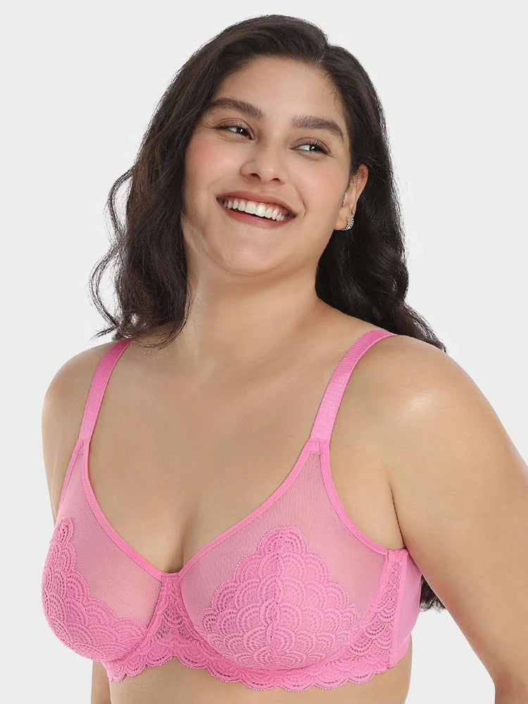Scalloped Lace Underwire Bra for Fuller Busts