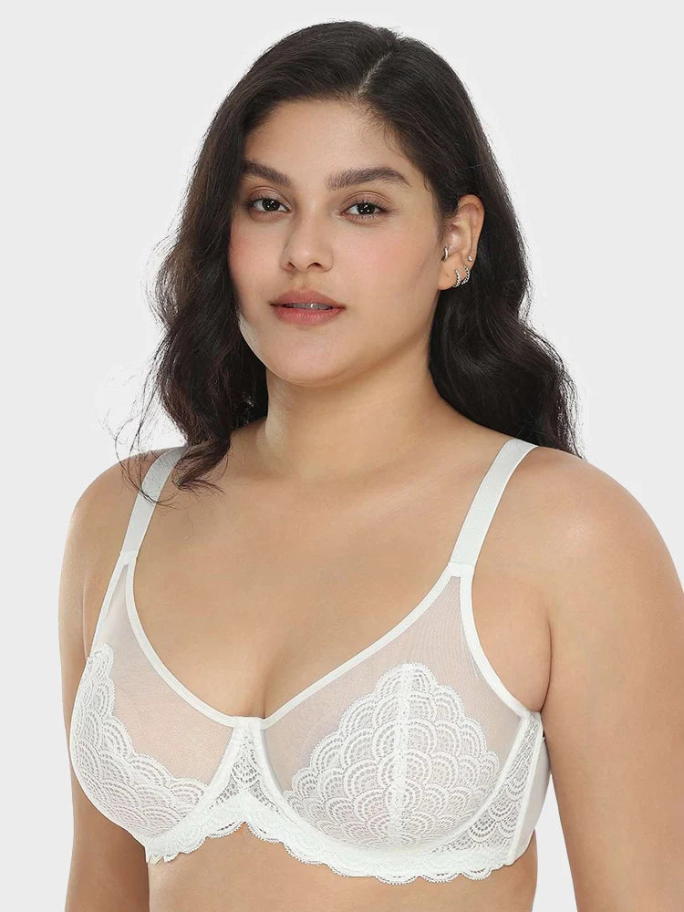 Scalloped Lace Underwire Bra for Fuller Busts