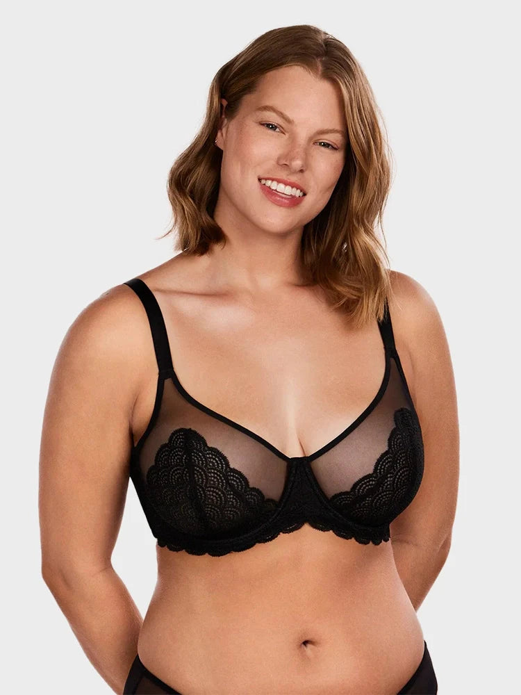 Scalloped Lace Underwire Bra for Fuller Busts