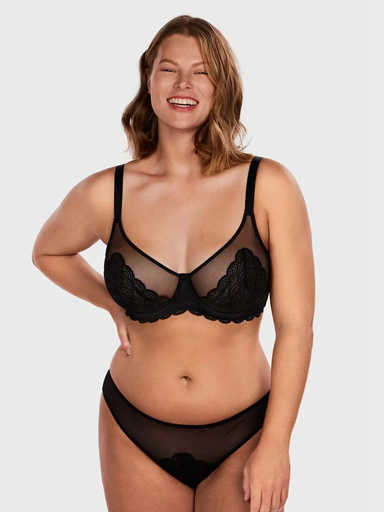 Scalloped Lace Underwire Bra for Fuller Busts