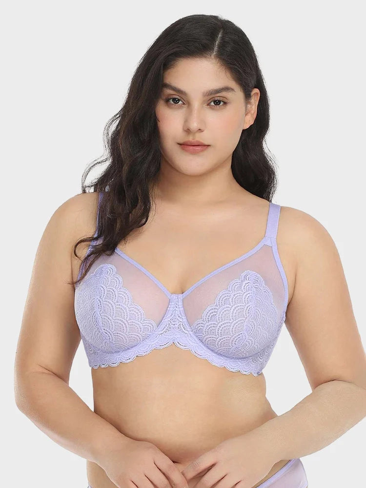 Scalloped Lace Underwire Bra for Fuller Busts