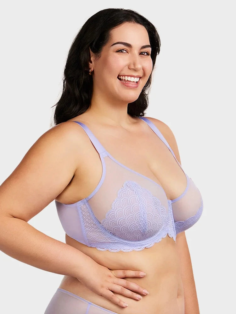 Scalloped Lace Underwire Bra for Fuller Busts