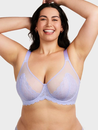 Scalloped Lace Underwire Bra for Fuller Busts