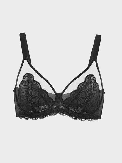 Scalloped Lace Underwire Bra for Fuller Busts