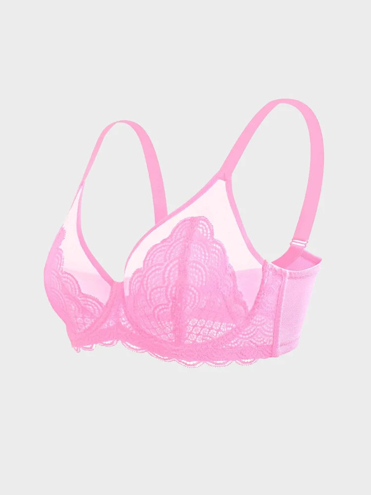 Scalloped Lace Underwire Bra for Fuller Busts