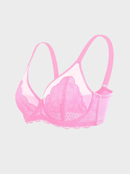 Scalloped Lace Underwire Bra for Fuller Busts