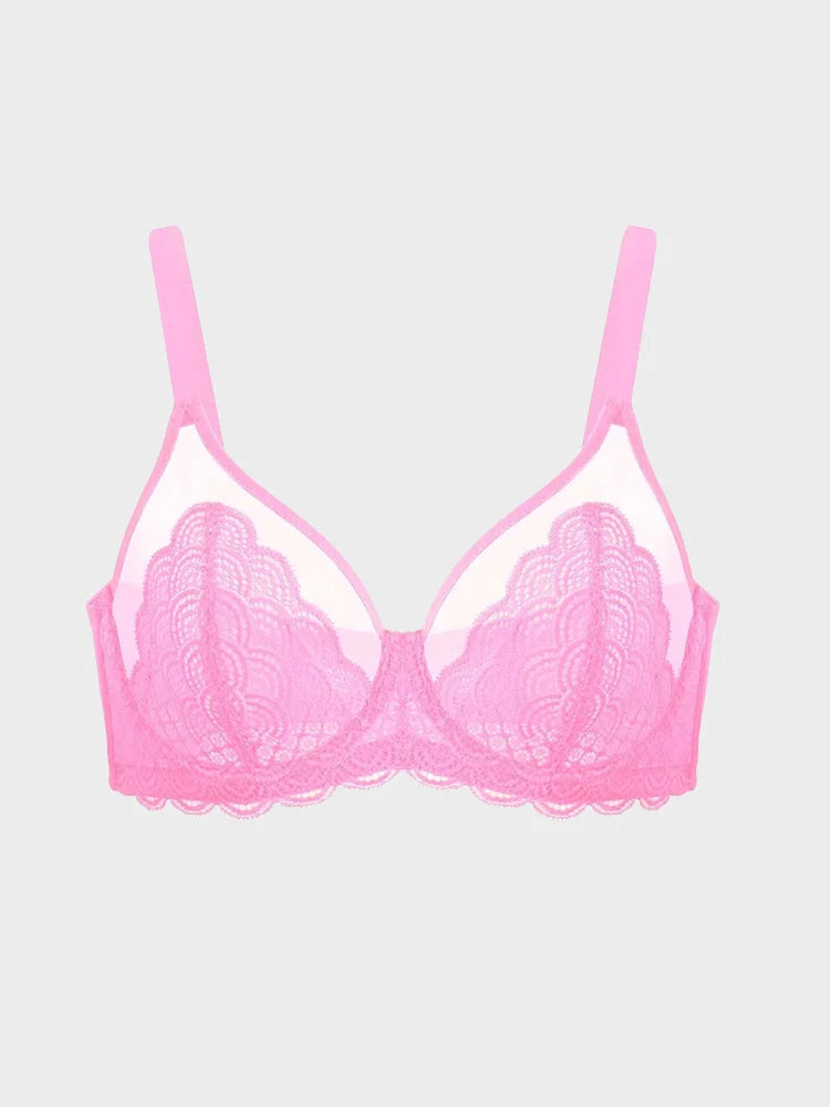 Scalloped Lace Underwire Bra for Fuller Busts