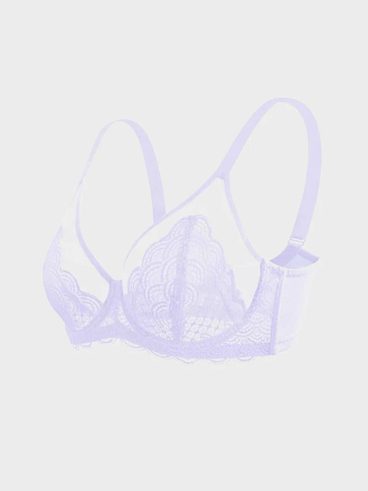 Scalloped Lace Underwire Bra for Fuller Busts