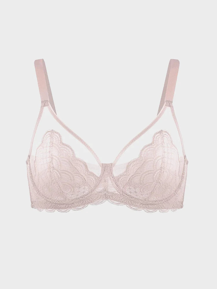 Scalloped Lace Underwire Bra for Fuller Busts