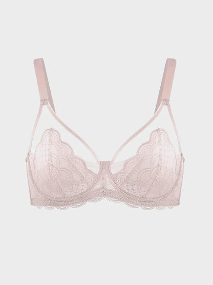 Scalloped Lace Underwire Bra for Fuller Busts