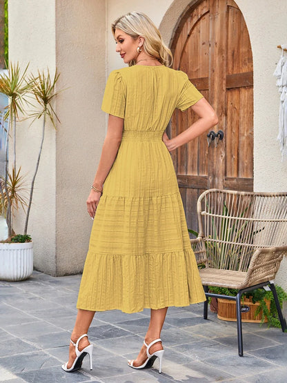 Women’s Casual Short Sleeve Maxi Dress with Pockets