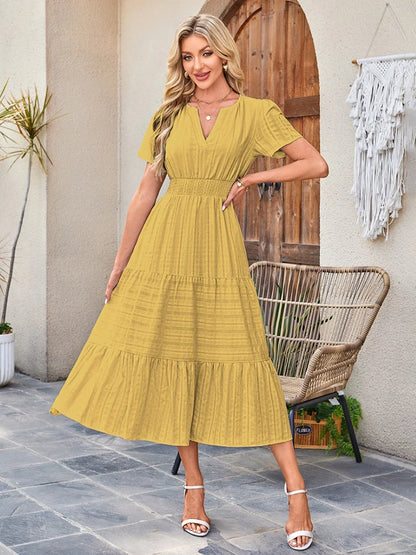 Women’s Casual Short Sleeve Maxi Dress with Pockets