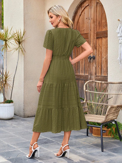 Women’s Casual Short Sleeve Maxi Dress with Pockets
