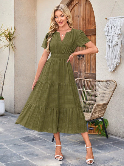 Women’s Casual Short Sleeve Maxi Dress with Pockets