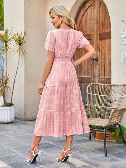 Women’s Casual Short Sleeve Maxi Dress with Pockets