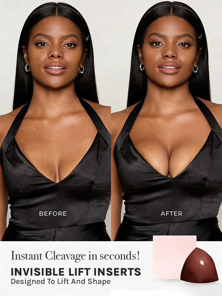 Swansway Invisible Lift Bra Inserts – Invisible Sticky Pads for Low-Cut Outfits