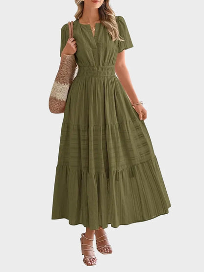 Women’s Casual Short Sleeve Maxi Dress with Pockets