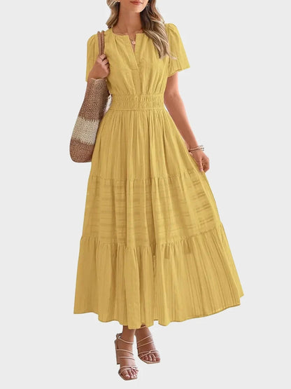 Women’s Casual Short Sleeve Maxi Dress with Pockets