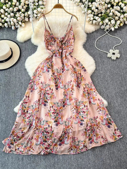 Boho Floral Cami A-Line Summer Dress