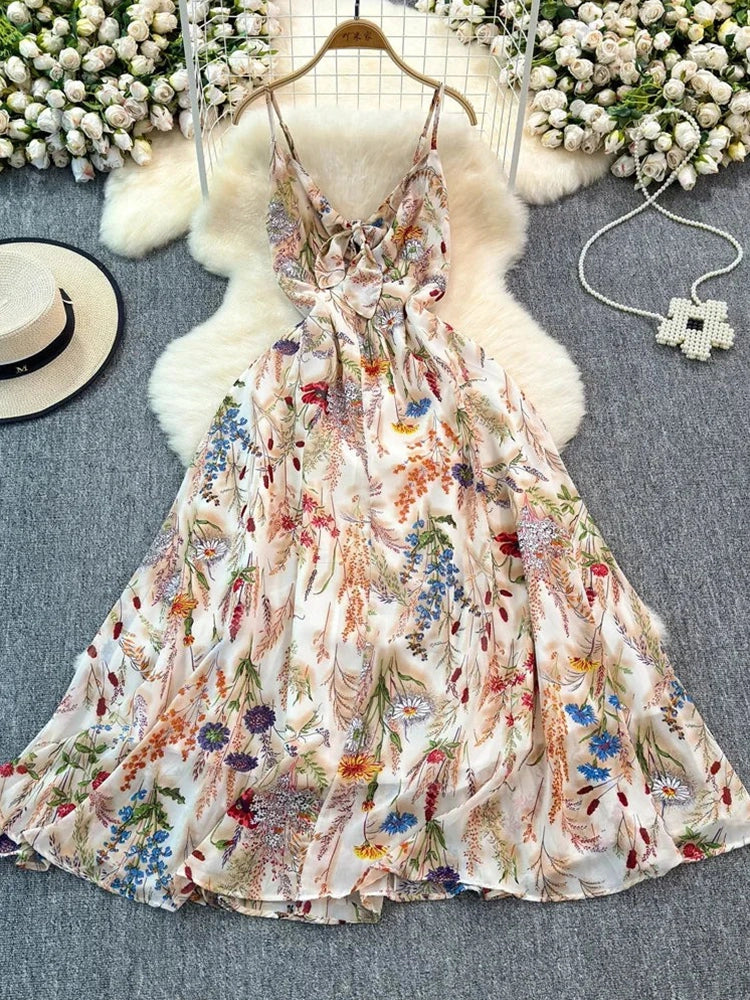 Boho Floral Cami A-Line Summer Dress