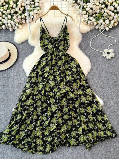 Boho Floral Cami A-Line Summer Dress