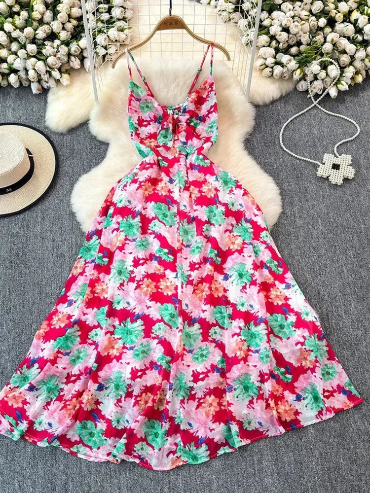 Boho Floral Cami A-Line Summer Dress