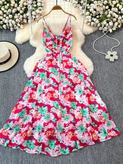 Boho Floral Cami A-Line Summer Dress