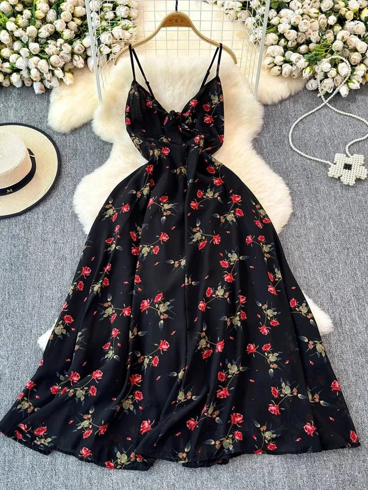 Boho Floral Cami A-Line Summer Dress