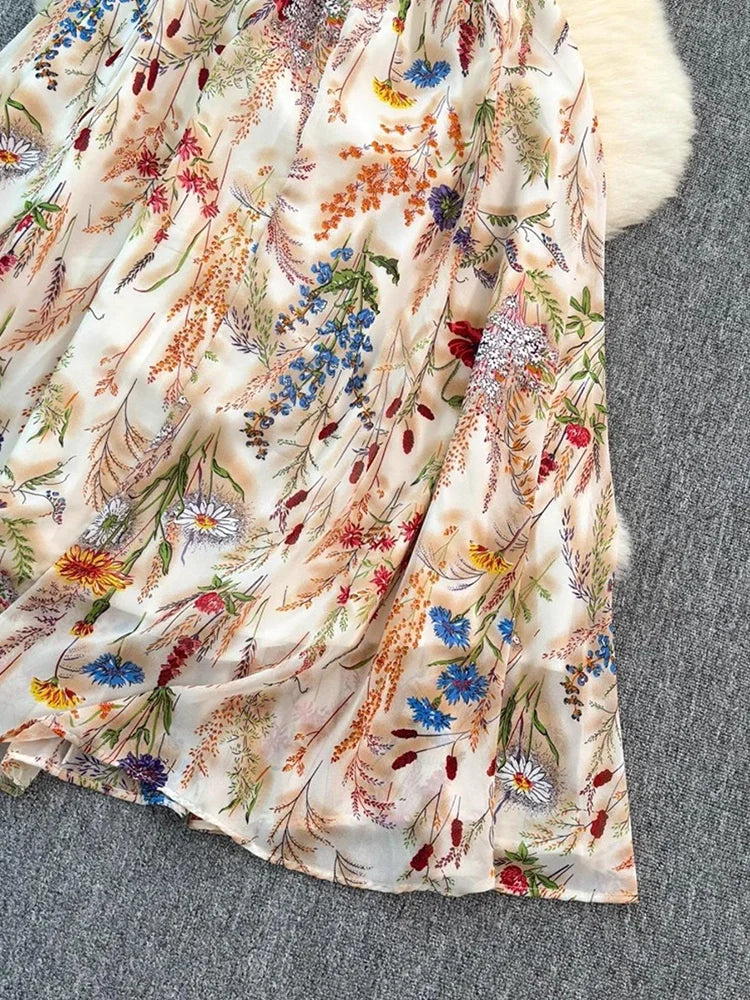 Boho Floral Cami A-Line Summer Dress