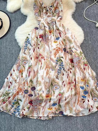 Boho Floral Cami A-Line Summer Dress