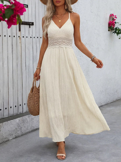 Women's  Solid Color Summer Vacation Spaghetti Strap Long Dress
