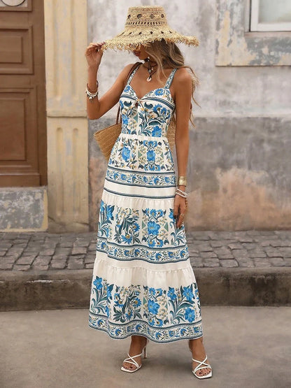 Womens Summer Backless Beach Maxi Dress