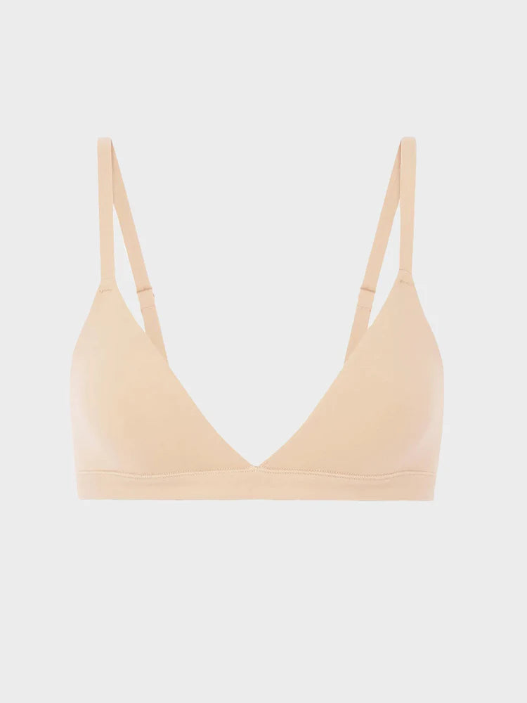 Womens Wireless Triangle Bralette Plunge Unlined Seamless Bras