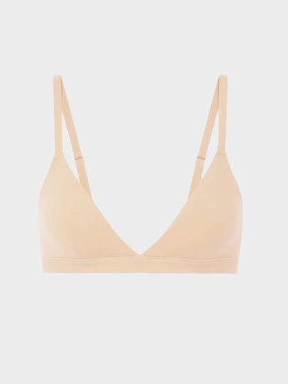 Womens Wireless Triangle Bralette Plunge Unlined Seamless Bras