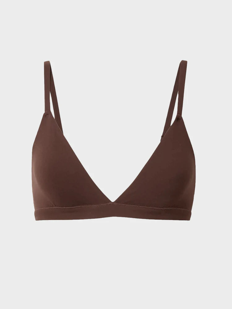 Womens Wireless Triangle Bralette Plunge Unlined Seamless Bras
