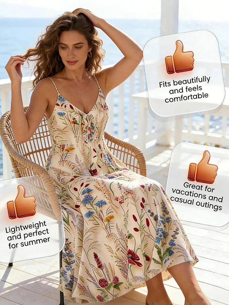 Boho Floral Cami A-Line Summer Dress