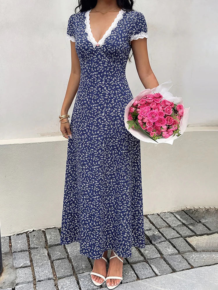 Women’s Vintage Floral Maxi Dress