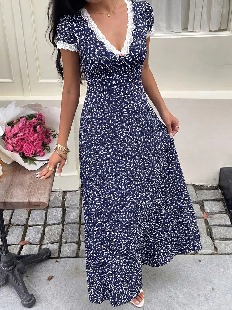 Women’s Vintage Floral Maxi Dress