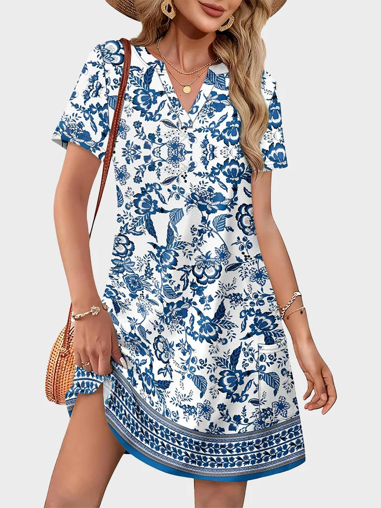 V-Neck Summer Vacation Dress