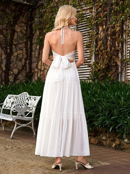Halter Neck Tiered Maxi Dress