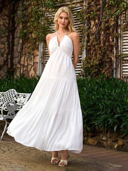 Halter Neck Tiered Maxi Dress